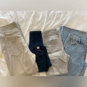 4 pairs of pants, size 26, one size 4 Gap